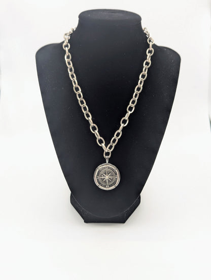 Mariners Compass- Antique Silver