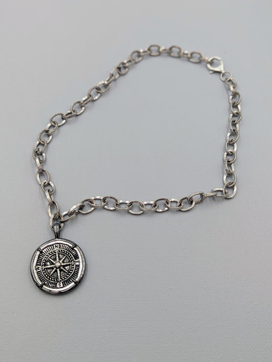 Mariners Compass- Antique Silver